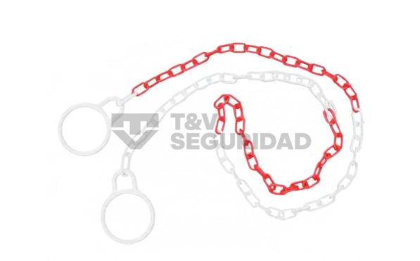 CADENA DE PLÁSTICO, CON ESLABONES. C: ROJO/BLANCO